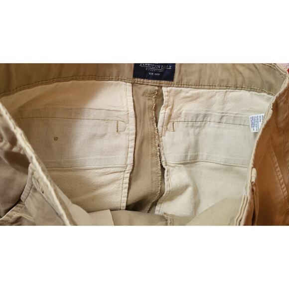 American Eagle Outfitters Women Juniors Size 3 28x30 Brown Khaki's Slim Straight - Picture 6 of 12